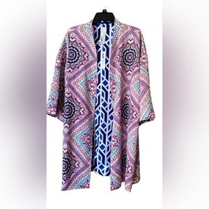 Chico’s Reversible Mykonos Kimono Jacket Topper NWOT Size 3
